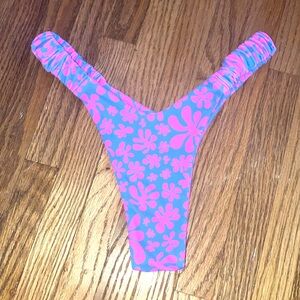 Kulani Kinis Blue and Pink Floral Bikini Bottom